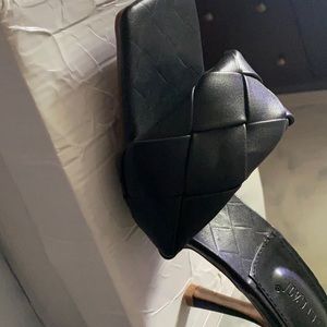 Black square toe heel